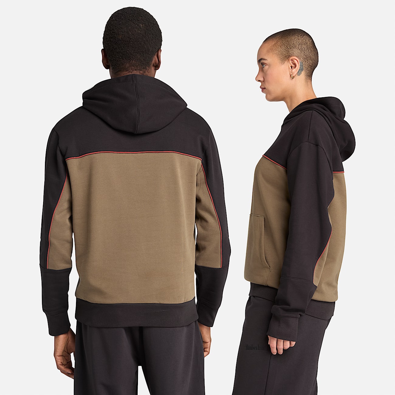 Hoodie de corte y confeccin TBL NegroVerde hoja ALT2