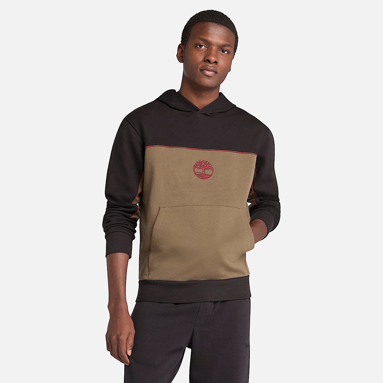 Hoodie de corte y confeccin TBL NegroVerde hoja ALT3