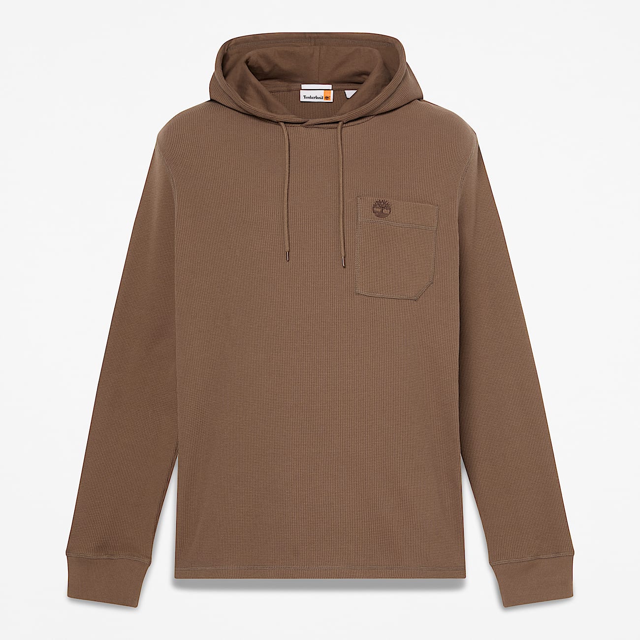 Mens Wharf River Waffle Hoodie TBL Medium Brown HERO