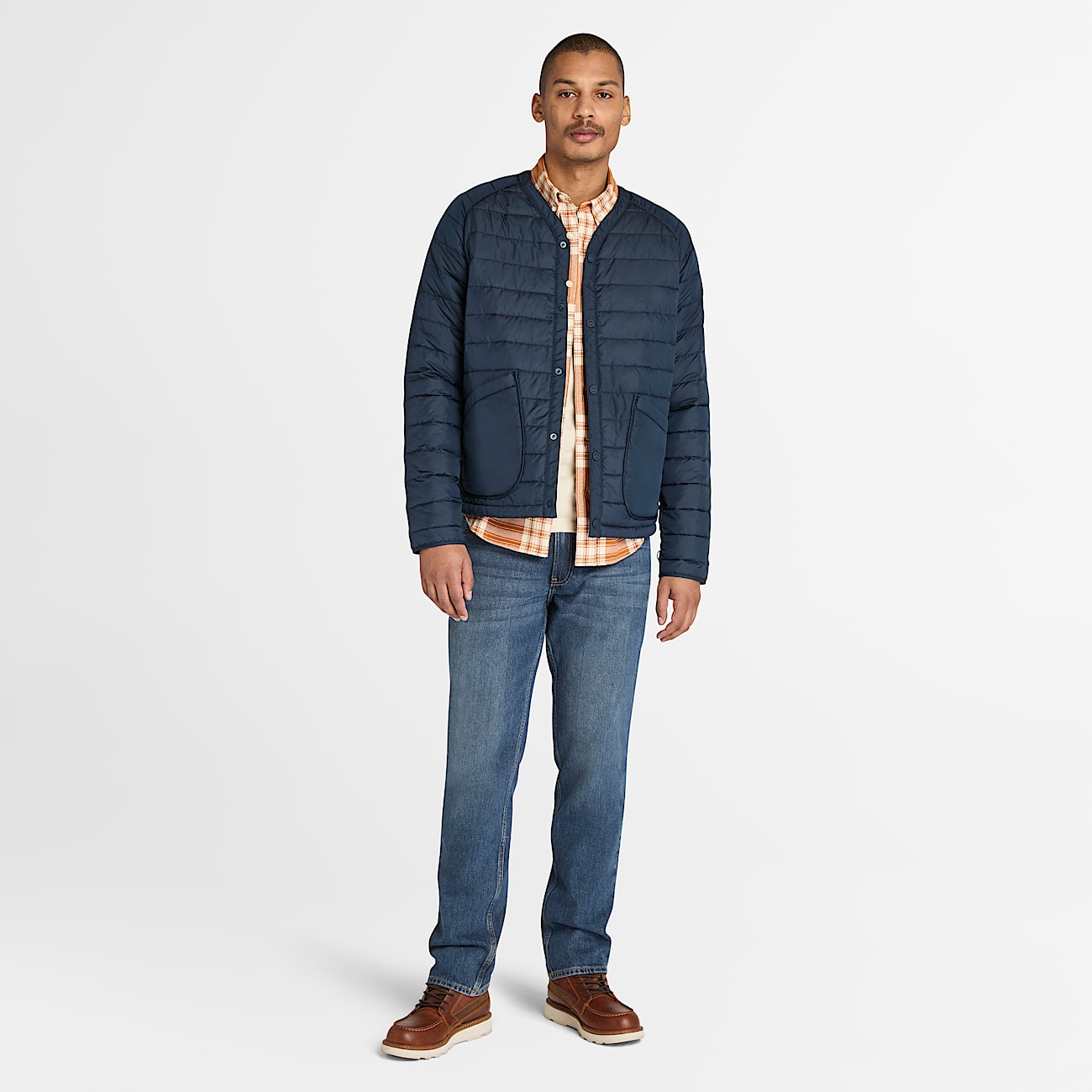 Chemise à carreaux en flanelle mi-épaisse pour hommes - 2