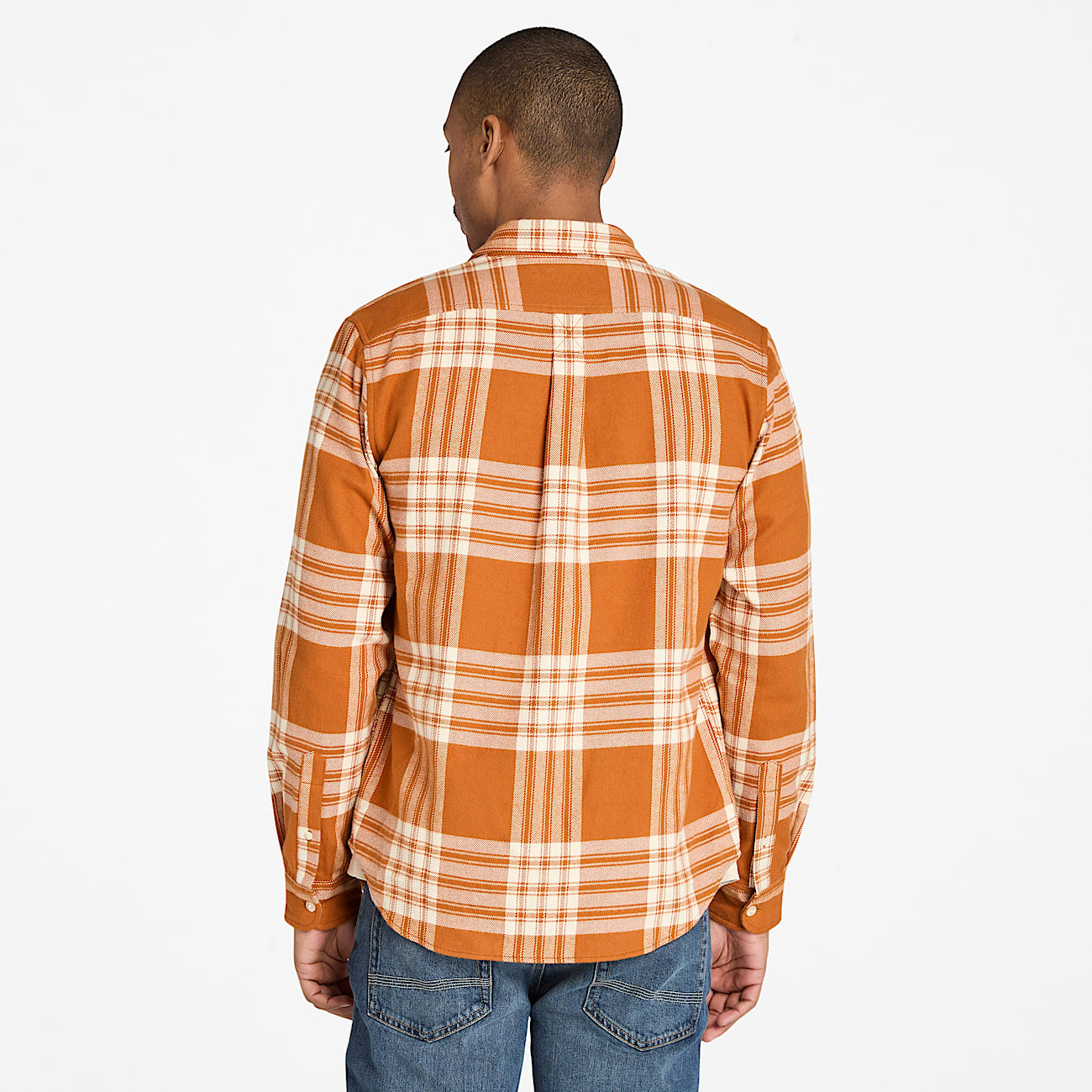 Mens Midweight Flannel Check Shirt TBL BrownWhite Check ALT9