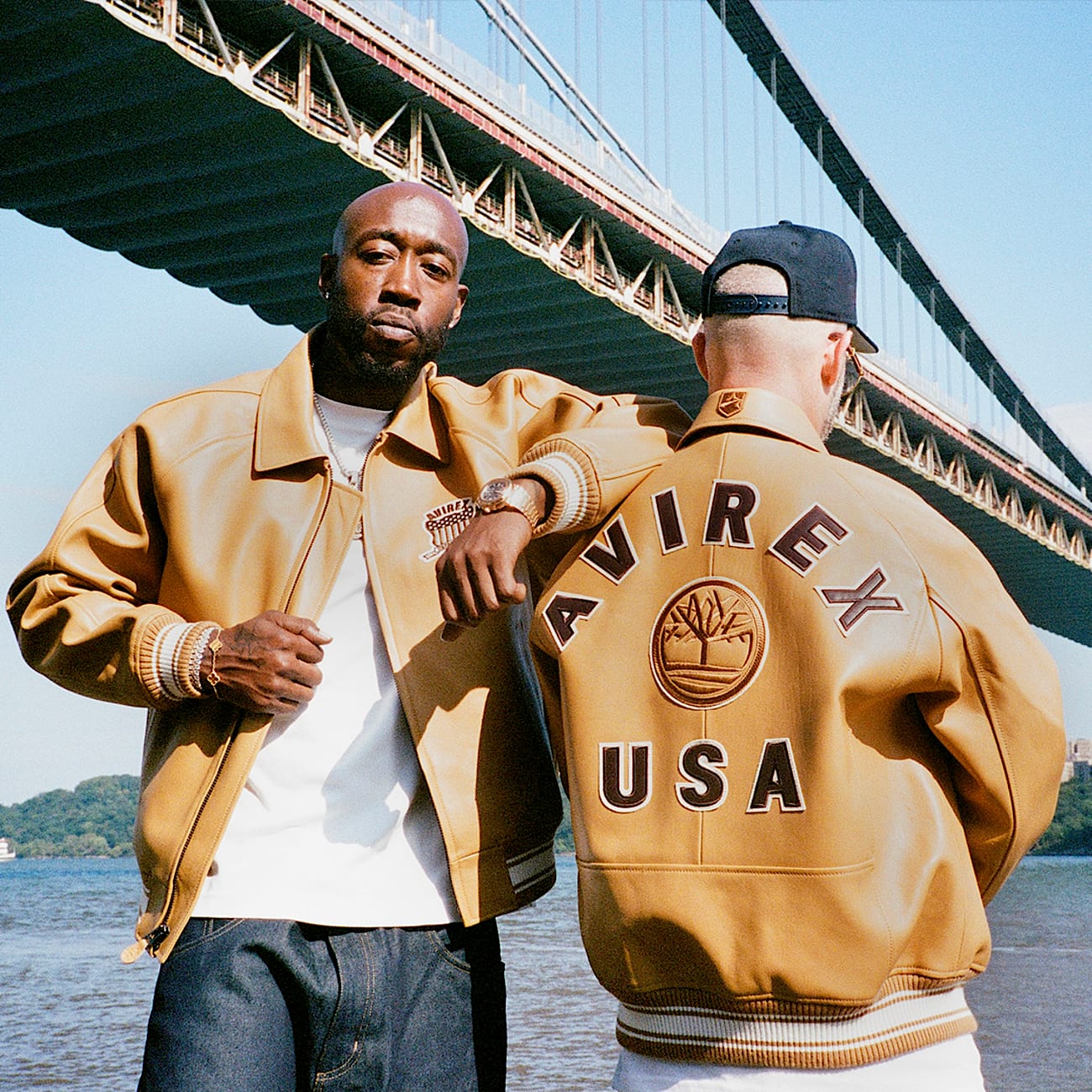 Timberland x Avirex Icon Bomber Jacket TBL Wheat Sheepskin Leather ALTC