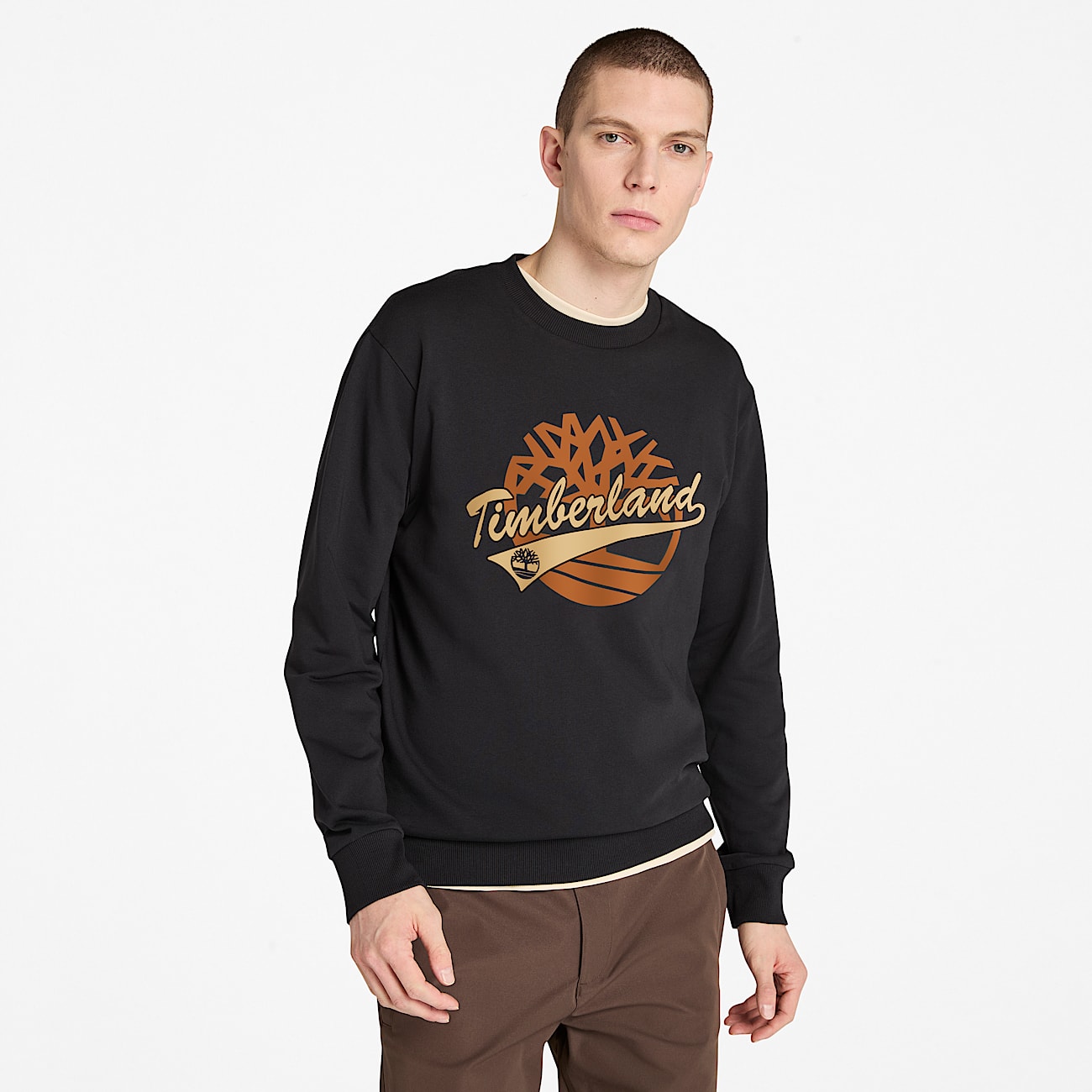 Sweatshirt con cuello redondo y estampado para hombre TBL Negro HERO