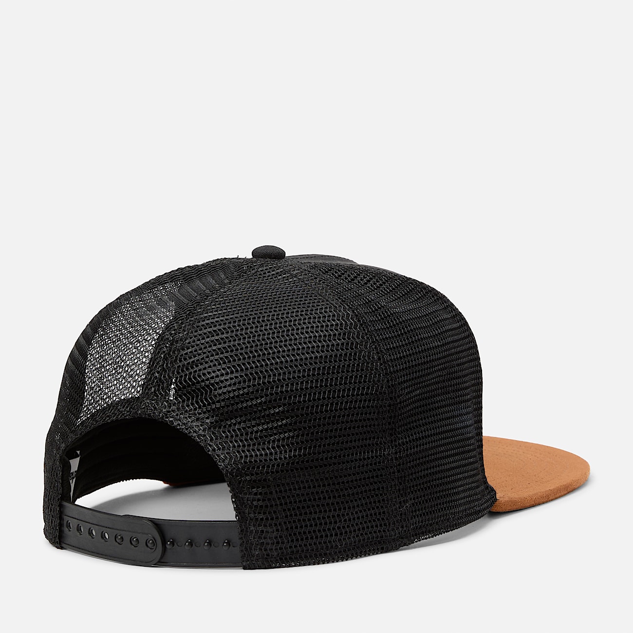 Mens Faux Suede Flatbrim Trucker Hat TBL Black ALT1