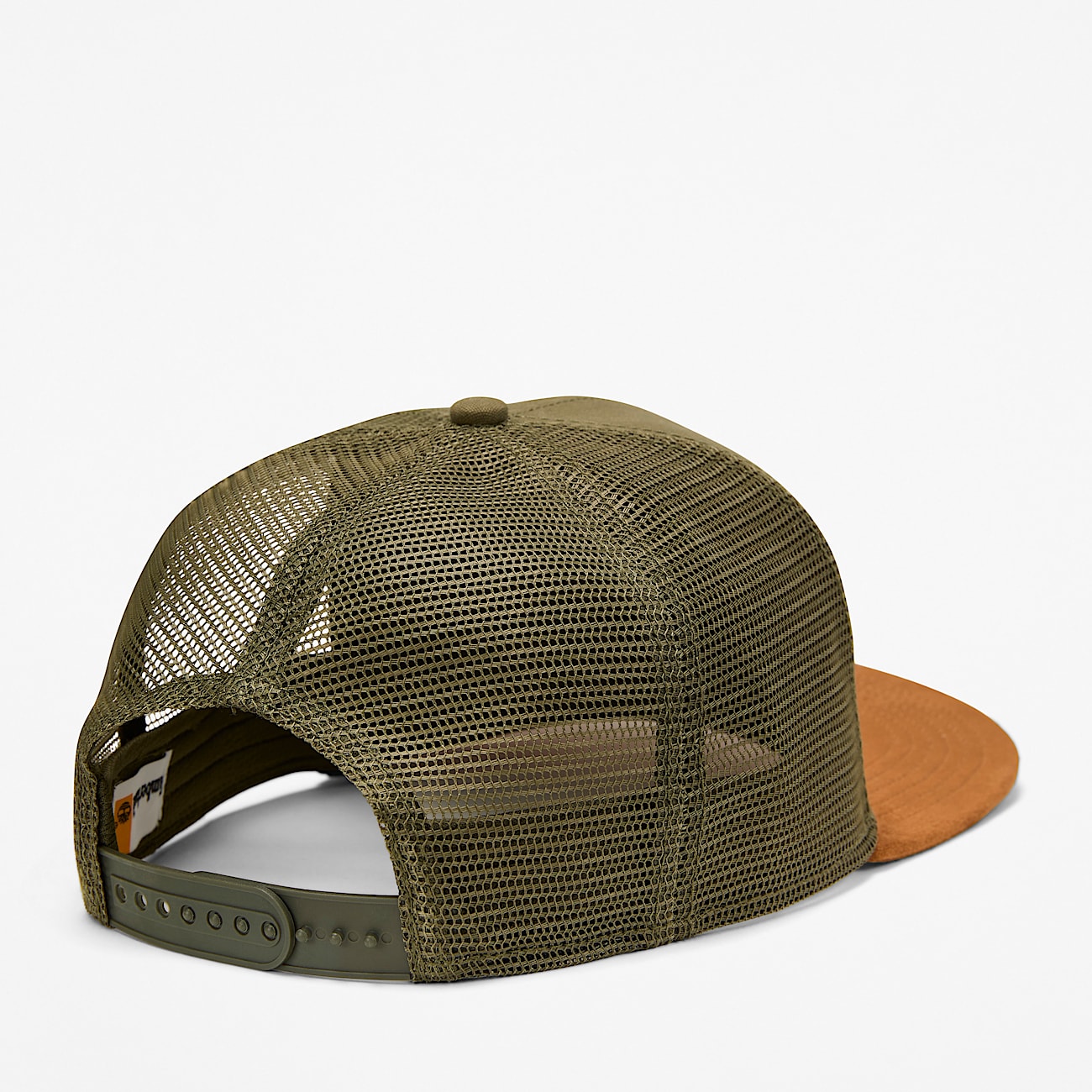 Mens Faux Suede Flatbrim Trucker Hat TBL Leaf Green ALT1