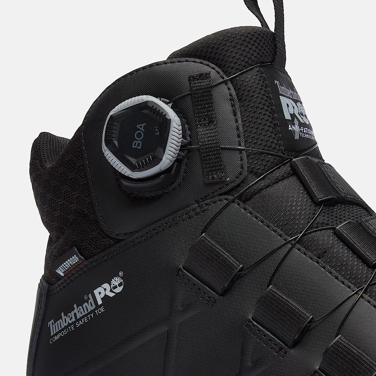 Mens Timberland PRO BOA Morphix 6 Composite Toe Waterproof Boot TBL Black FullGrainMesh ALT7