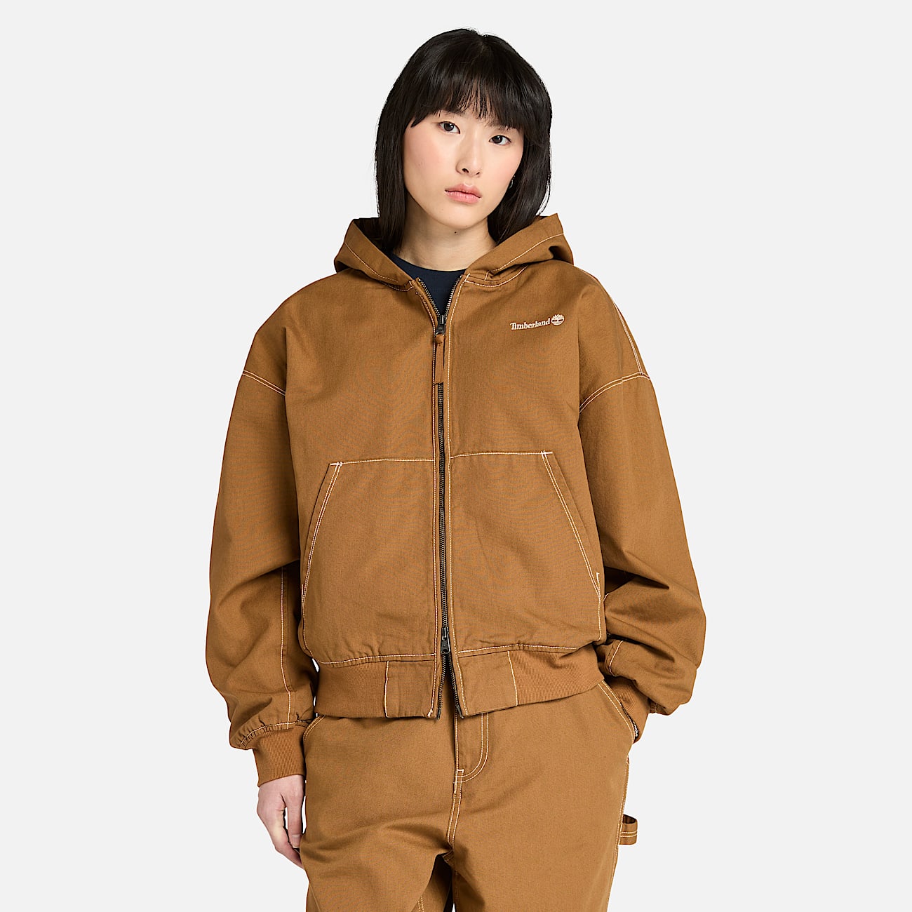 Washed Duck Canvas Hooded Bomber TBL Dark Wheat ALT2