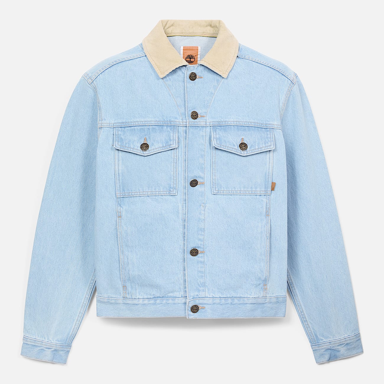 Corduroy Collared Denim Jacket - 1