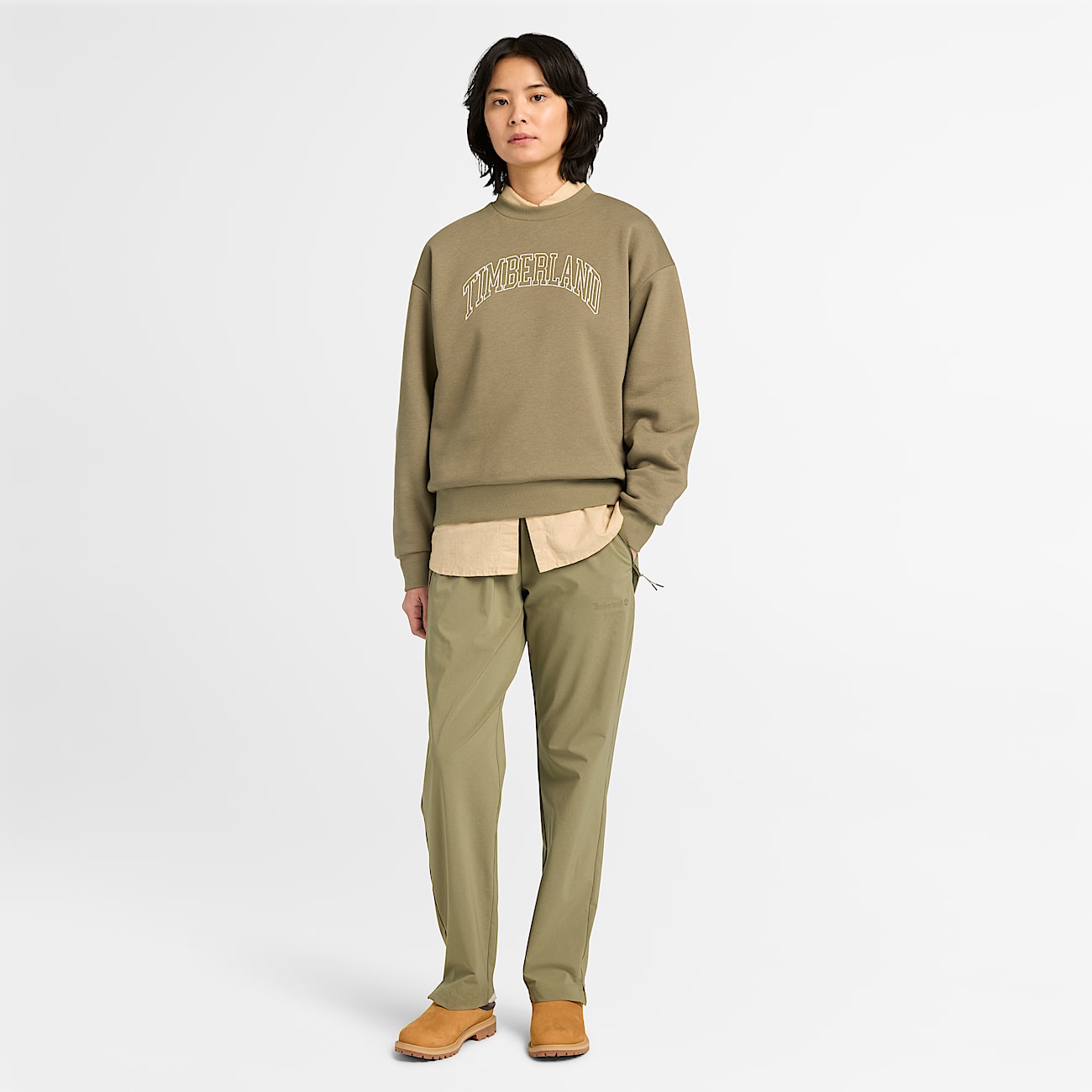 Womens Timberland Seasonal Logo Crewneck Sweatshirt TBL Cassel Earth ALT2