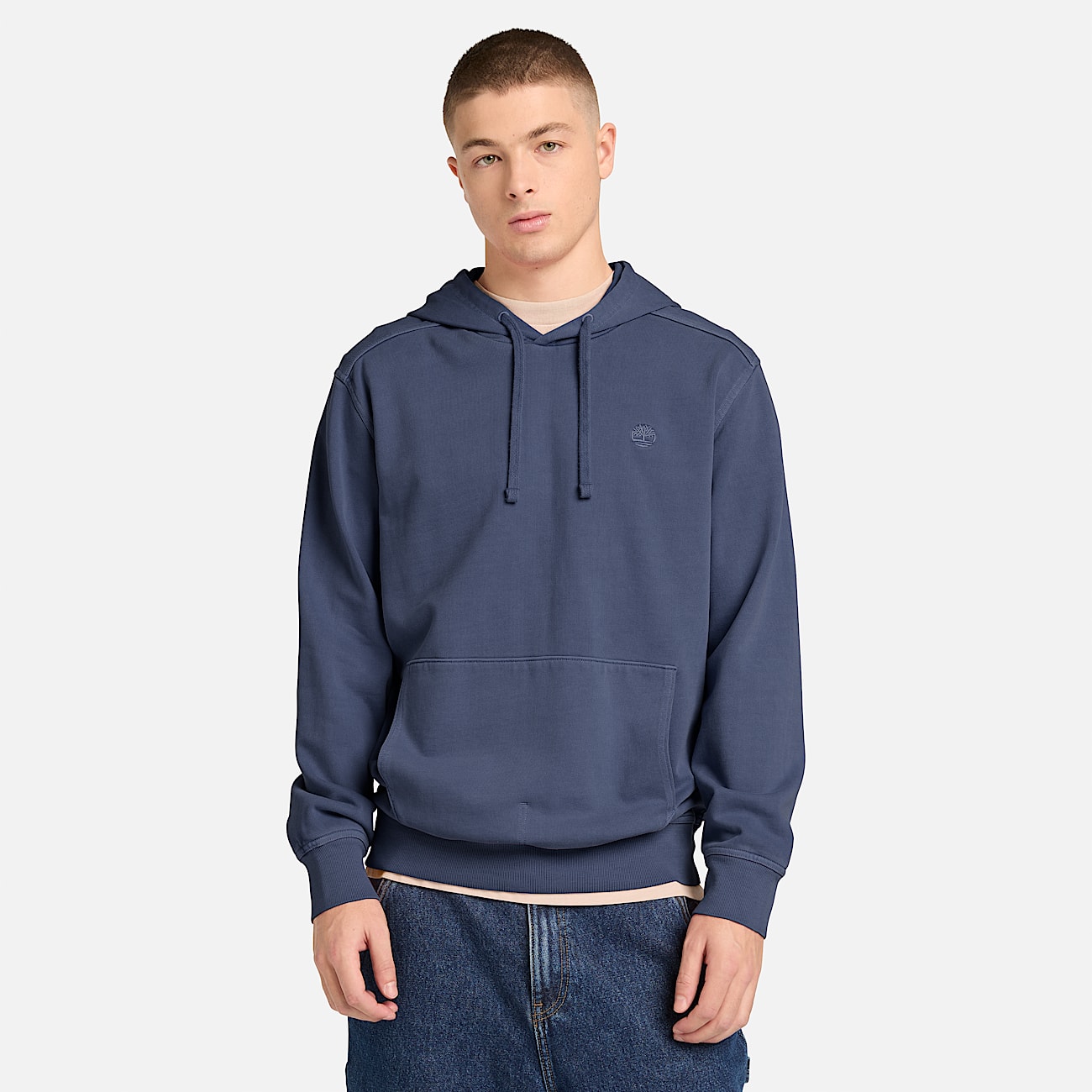 Mens Merrymack River Garment Dyed Hoodie TBL Dark Blue ALT1