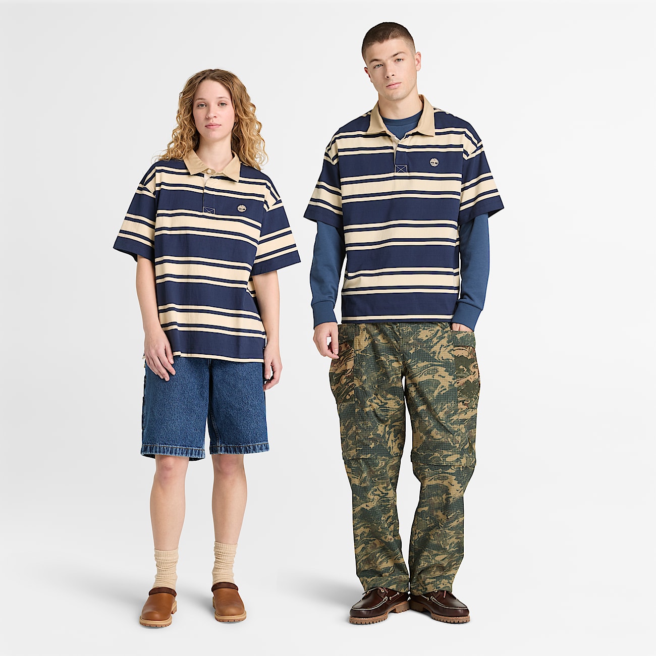 Polo de manga corta a rayas TBL Azul marino oscuro ALT1