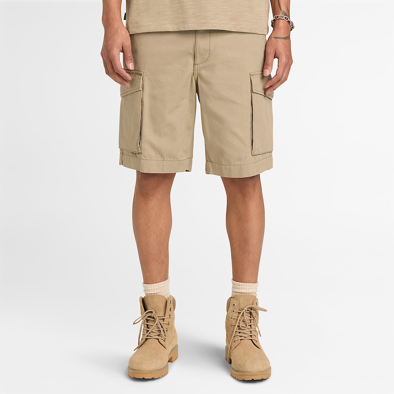 Mens Canvas Cargo Short TBL Laurel Oak ALT1
