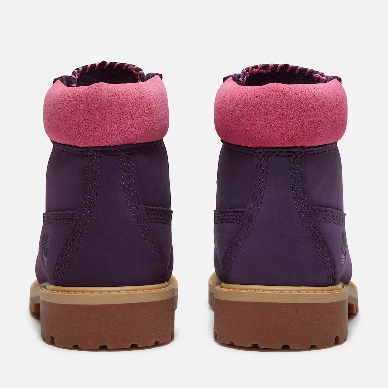 Youth Timberland Premium 6Inch Waterproof Boot TBL Dark Purple NubuckPink ALT5