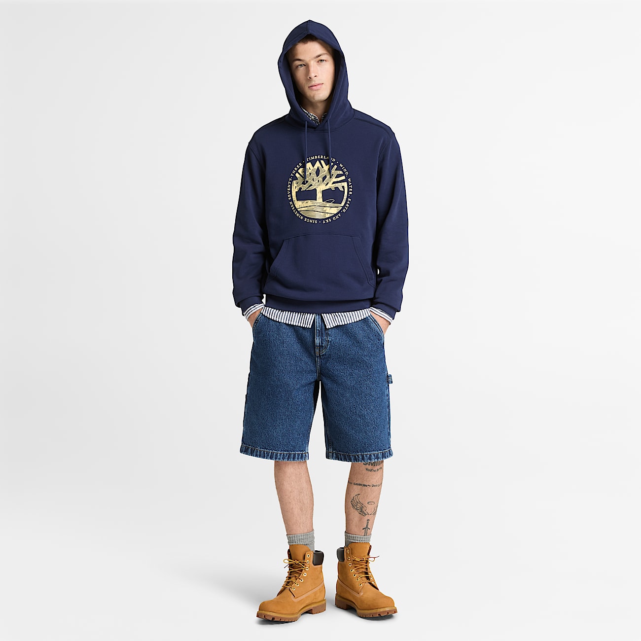 Sudadera con capucha y estampado Lake House para Hombre TBL Azul marino oscuro ALT2