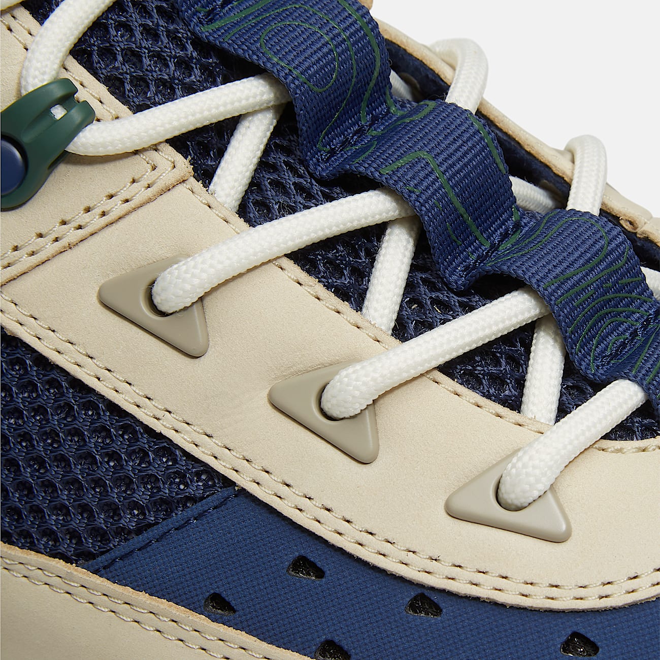 Mens GreenStride Motion 6 Mid Perforated Sneaker TBL Navy NubuckLight Beige ALT7