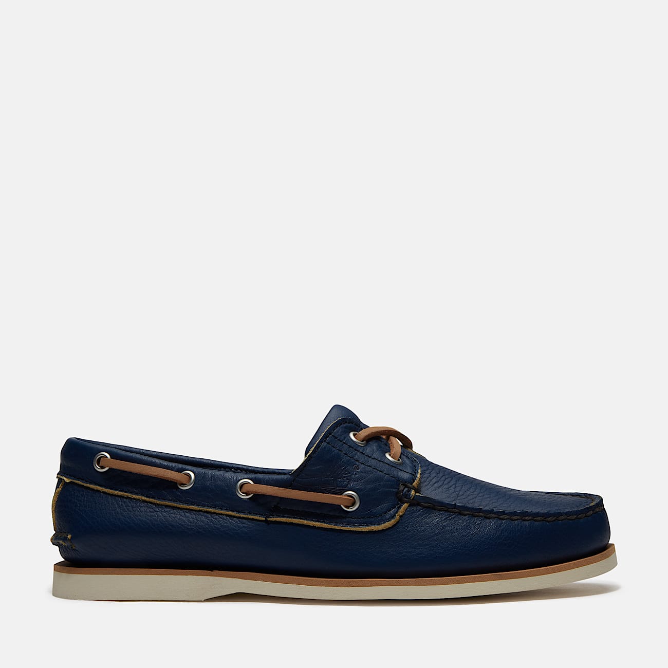 Mens Lake House Classic 2Eye Boat Shoe TBL Dark Blue FullGrain HERO