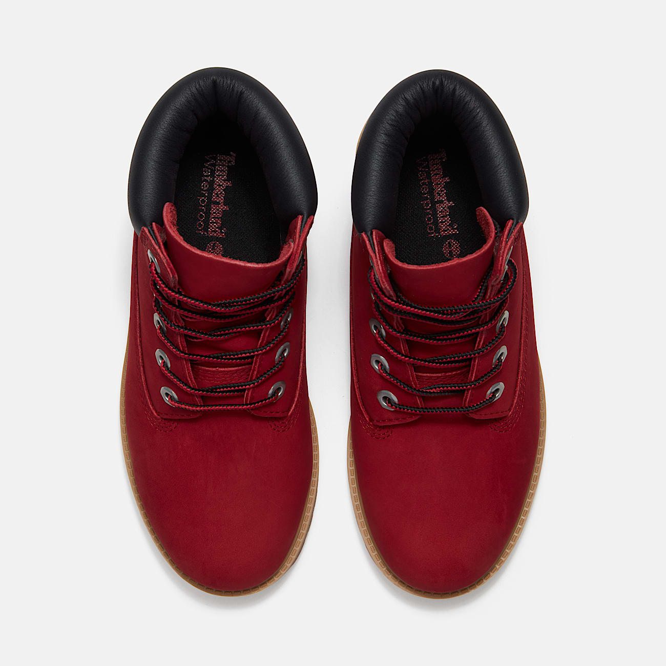 Youth Timberland Premium 6Inch Waterproof Boot TBL Red NubuckBlack ALT2