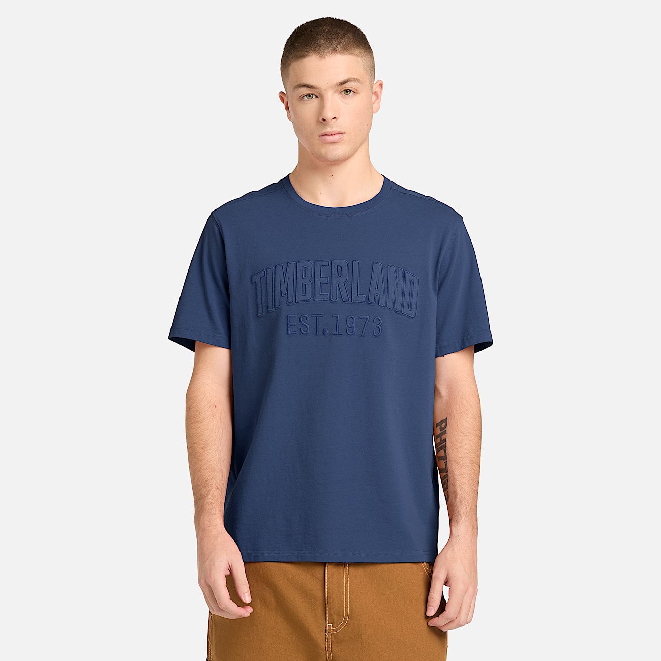 Mens Washed Embroidered Logo TShirt TBL Oceana ALT1