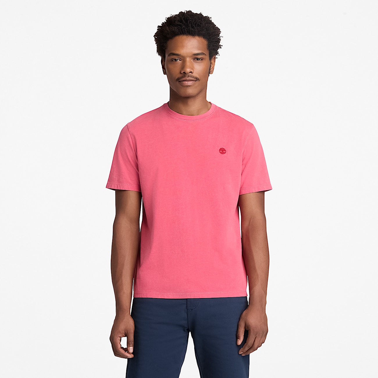 Mens Dunstan River Garment Dyed ShortSleeve TShirt TBL Berry Red ALT1