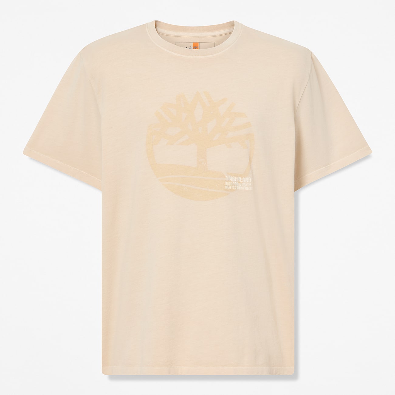 Mens Garment Dyed Logo Graphic TShirt TBL Light Tan HERO