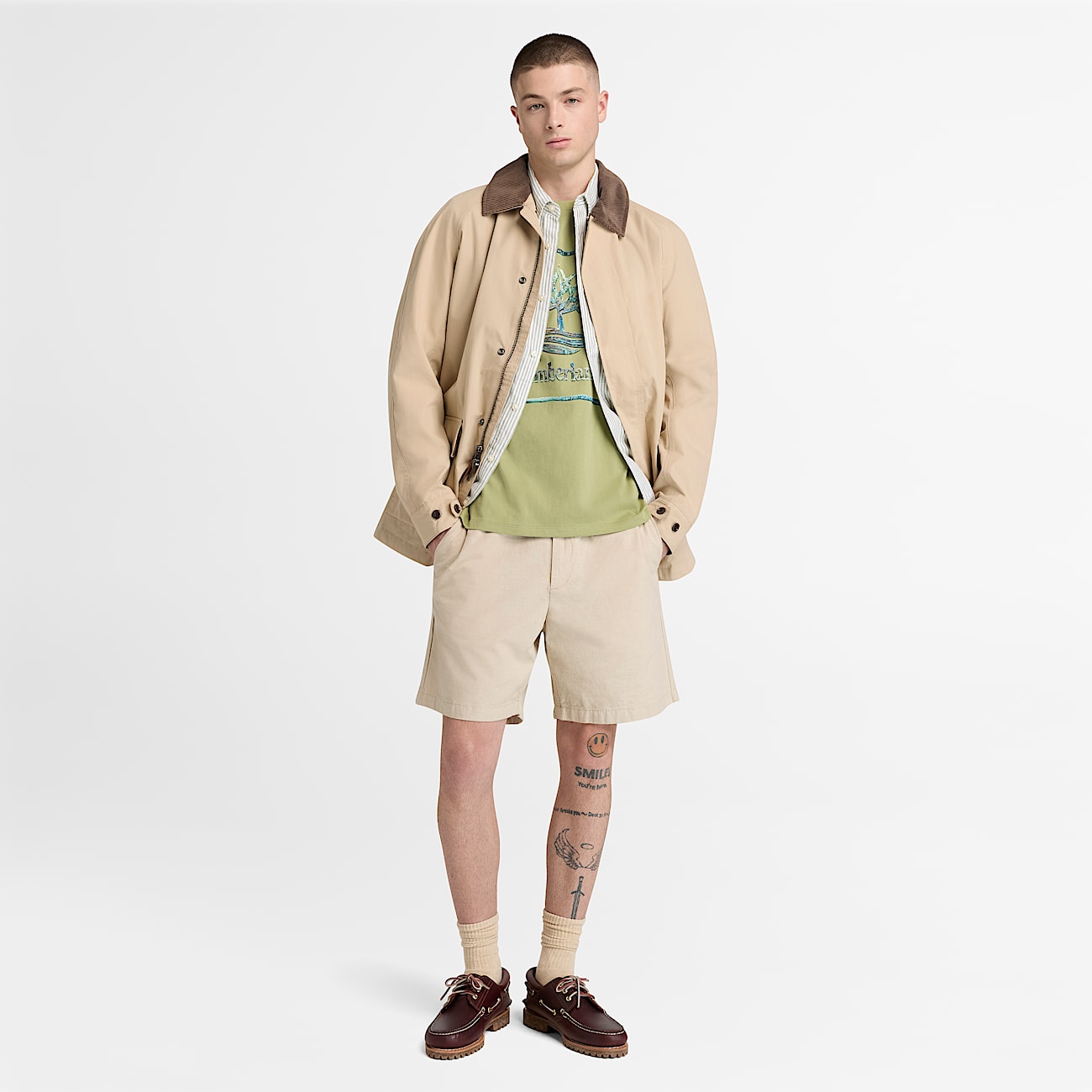 Playera de manga corta con estampado grfico y logotipo para Hombre TBL Salvia ALT2