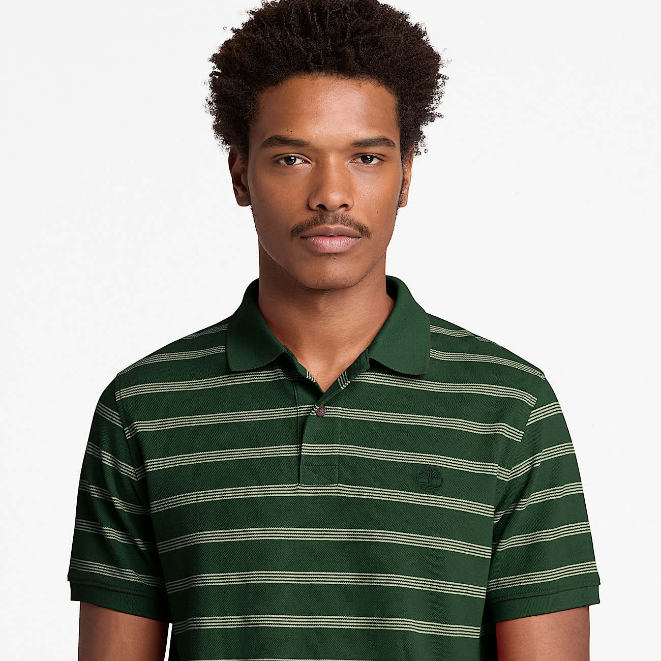 Mens Millers River Striped ShortSleeve Polo TBL Pine Needle ALT3
