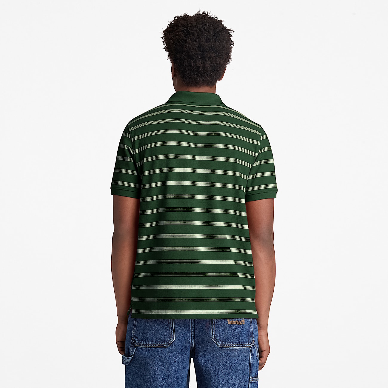 Mens Millers River Striped ShortSleeve Polo TBL Pine Needle ALT8