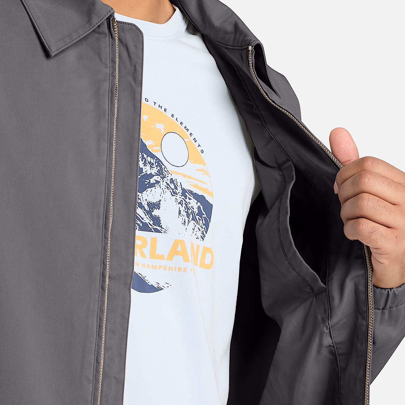 Mens Light Cotton Jacket TBL Blackened Pearl ALT3