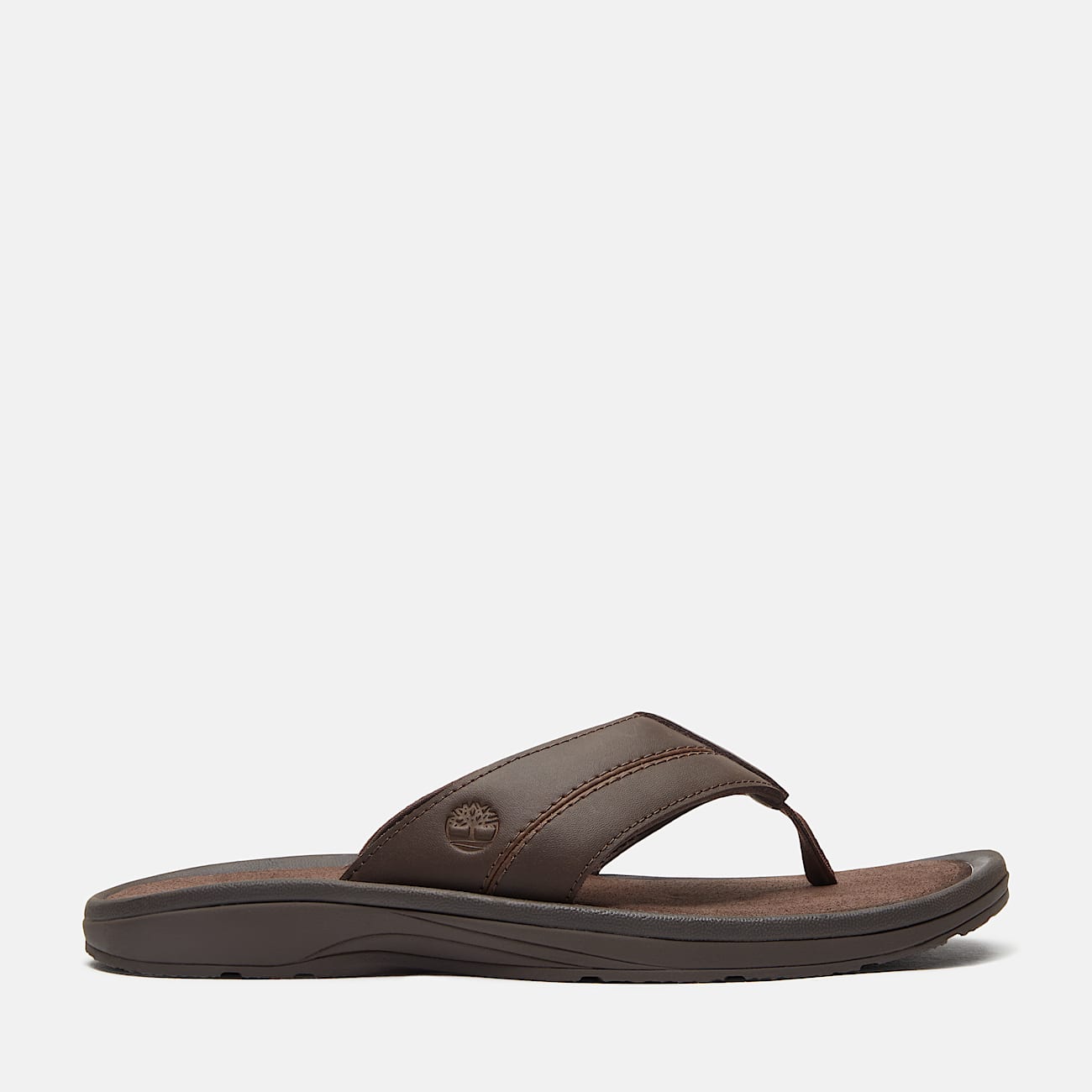 Mens Timberland Originals Slide Sandal TBL Dark Brown Leather HERO