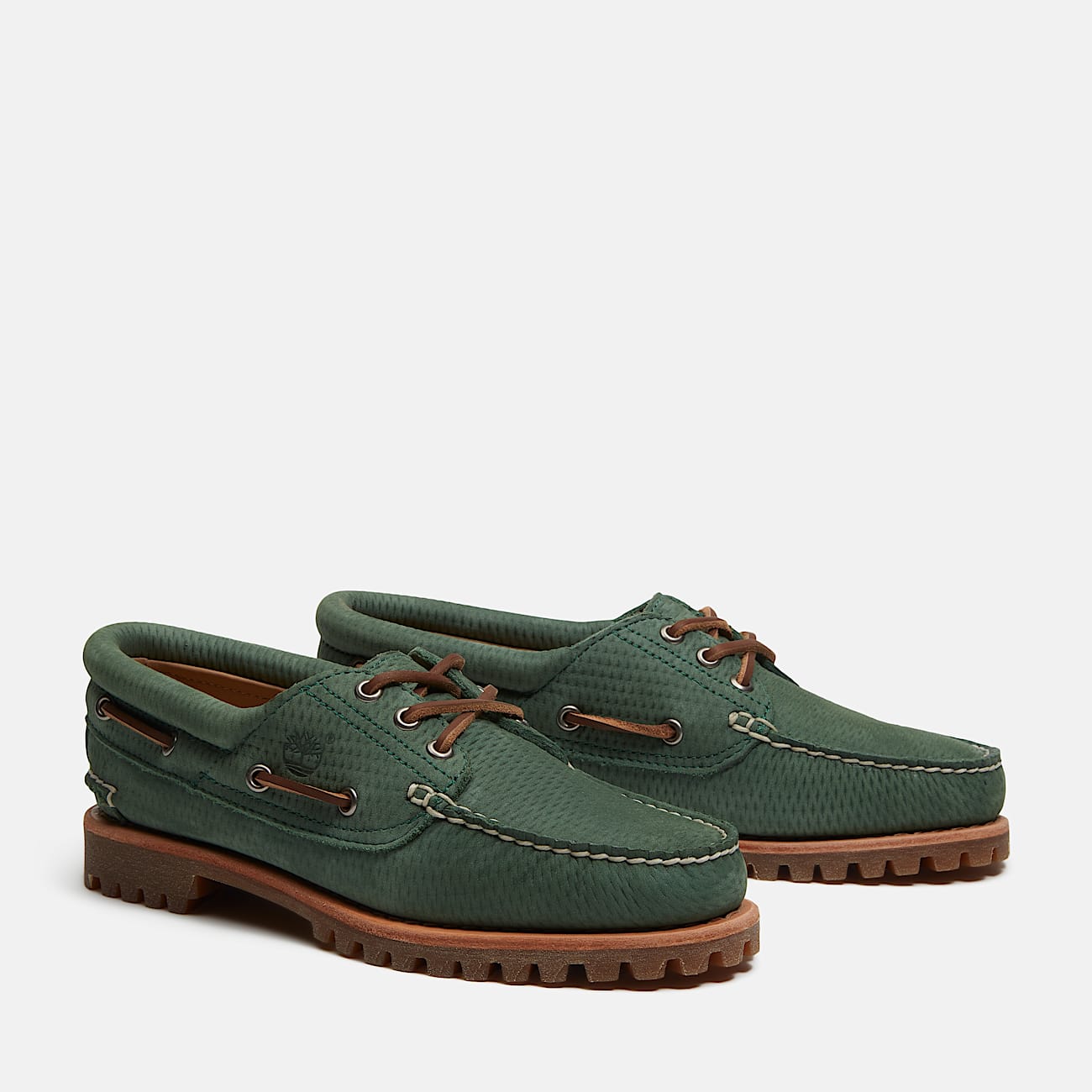 Womens Timberland Authentic Boat Shoe TBL Green Nubuck ALT4