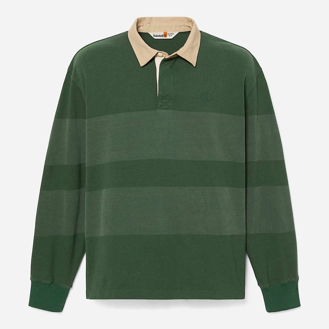 Striped LongSleeve Rugby Polo Shirt TBL Pine Green HERO