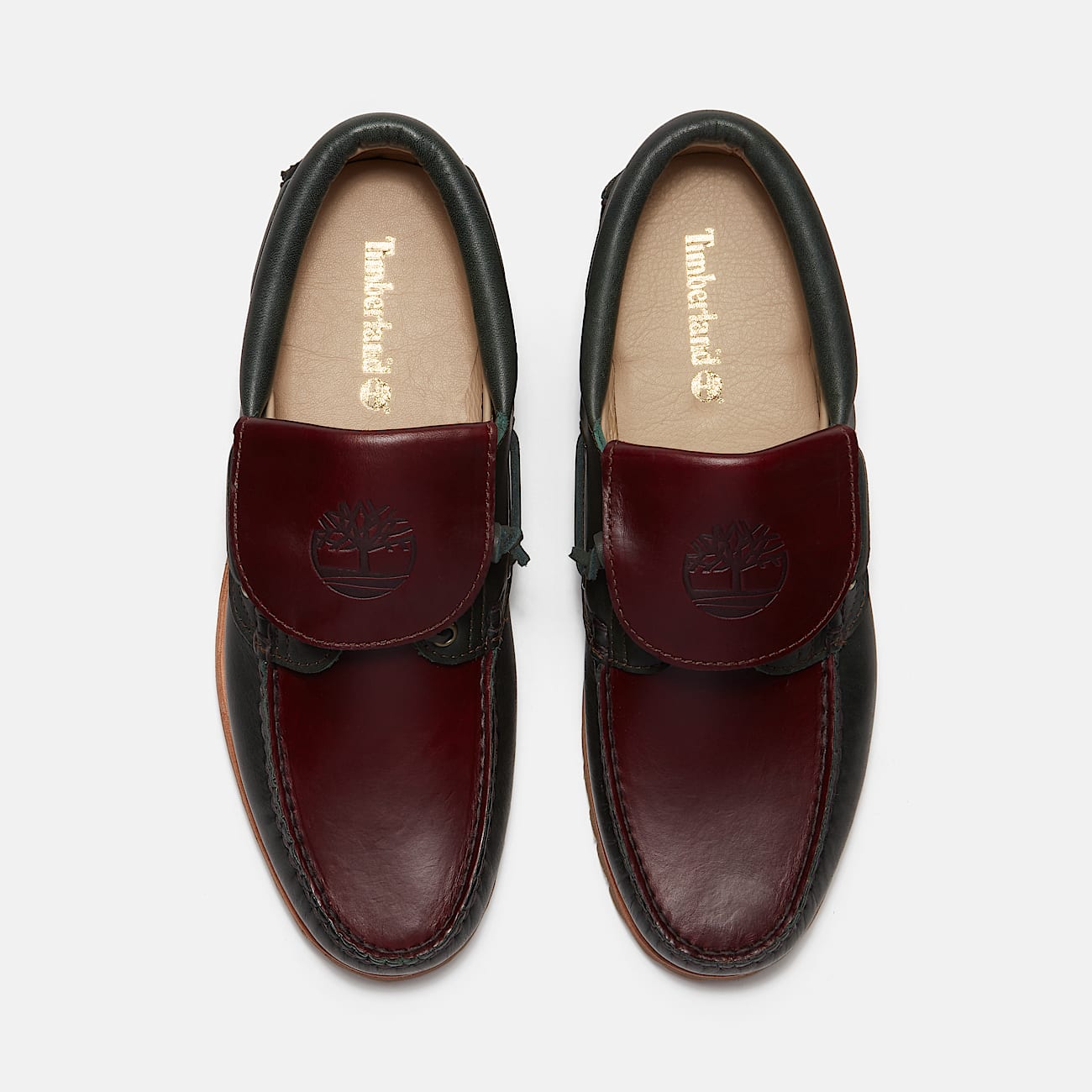 Mens Timberland Authentic 3Eye Lug Boat Shoe TBL Dark Green FullGrainDark Brown ALT2