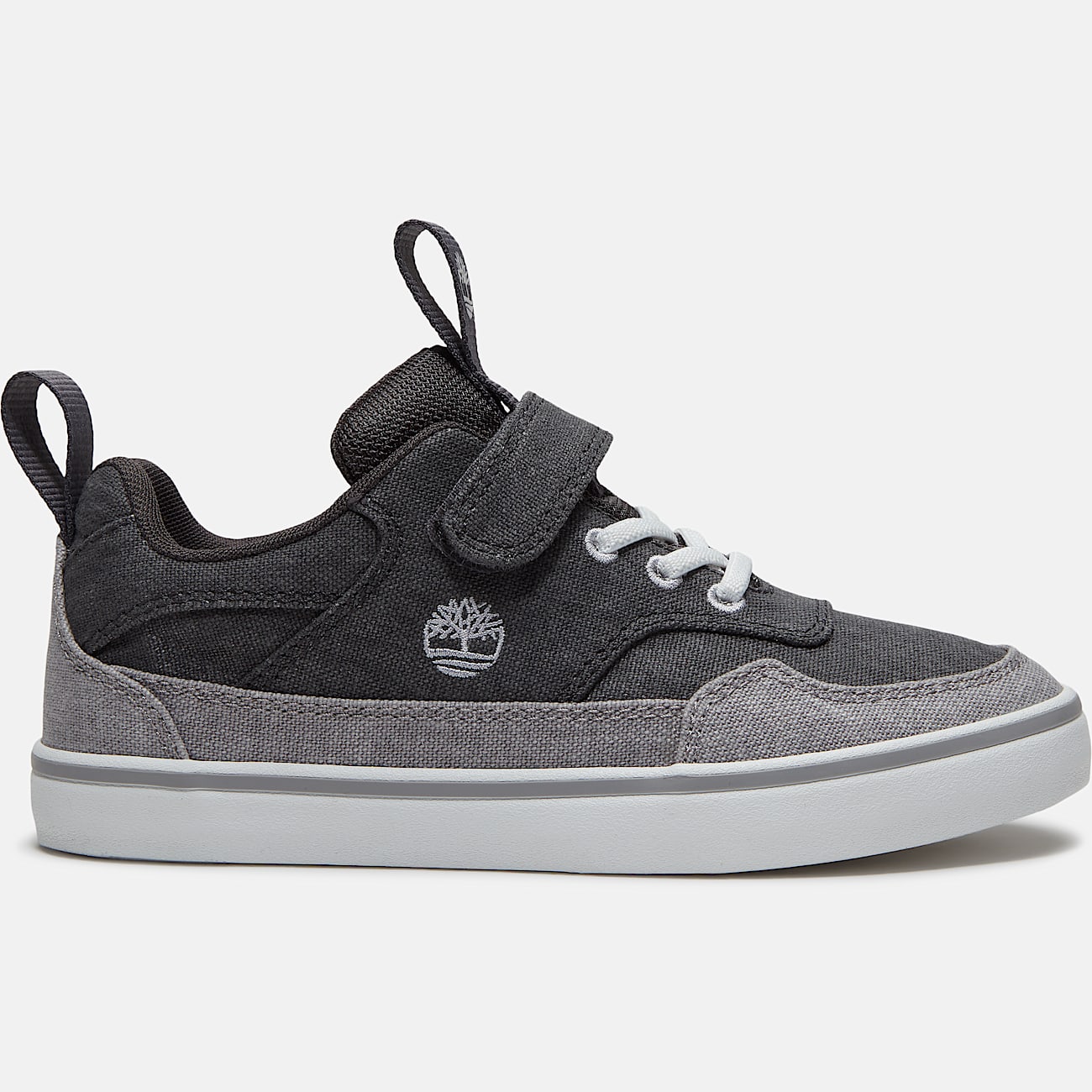 Youth Stone Jump HookandLoop Sneaker TBL Dark Grey Canvas HERO