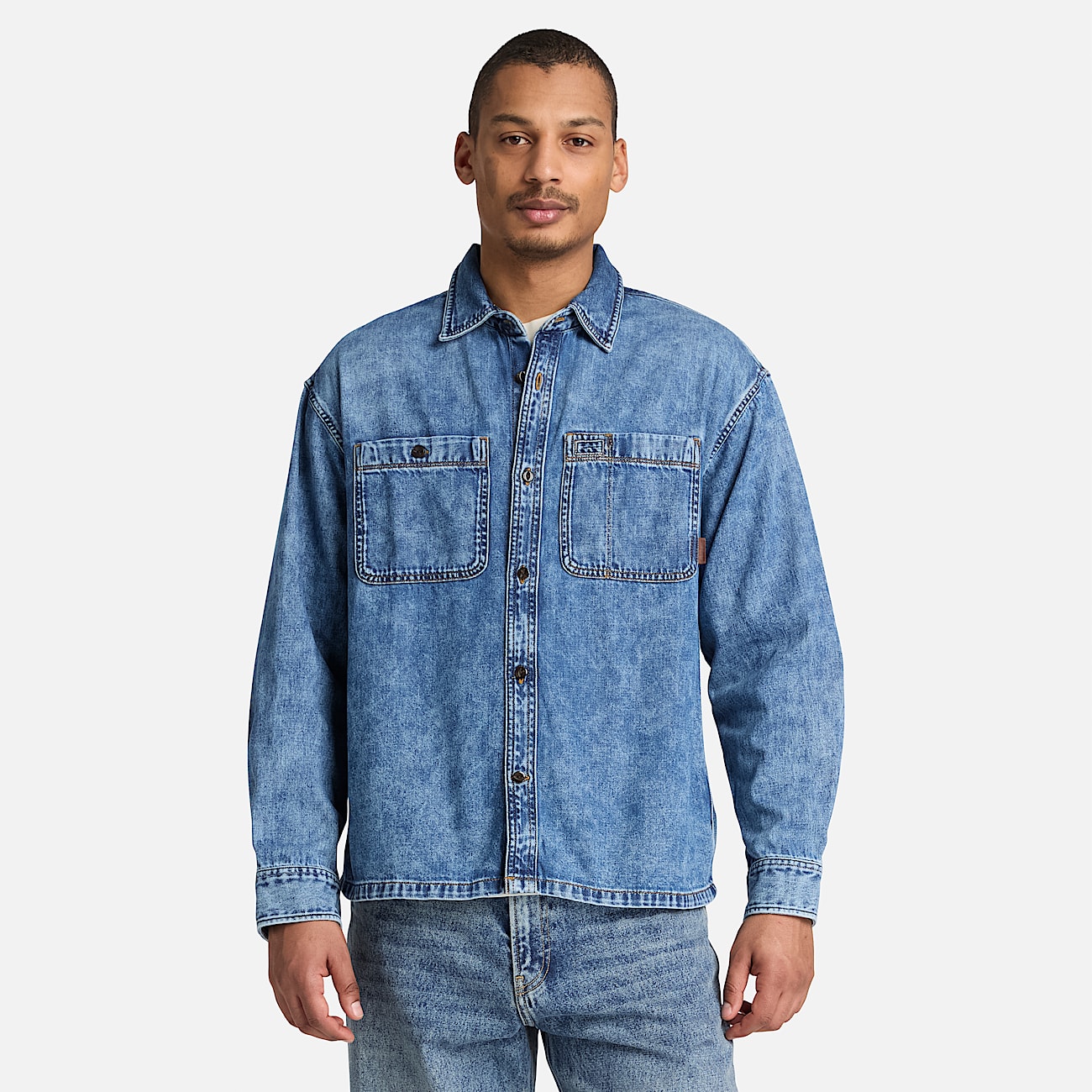 Mens Denim Pocket Shirt TBL Harbor Blue Wash ALT1
