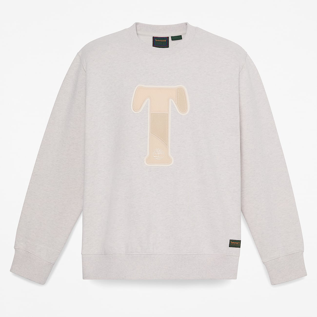 Mens Patchwork Crew Sweatshirt TBL Light Oatmeal Heather HERO
