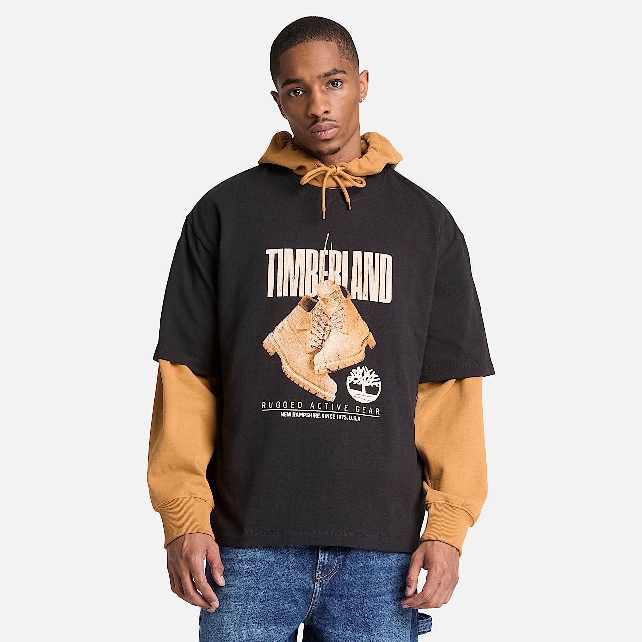 Playera de manga corta Rugged Boot para Hombre TBL Negro ALT1
