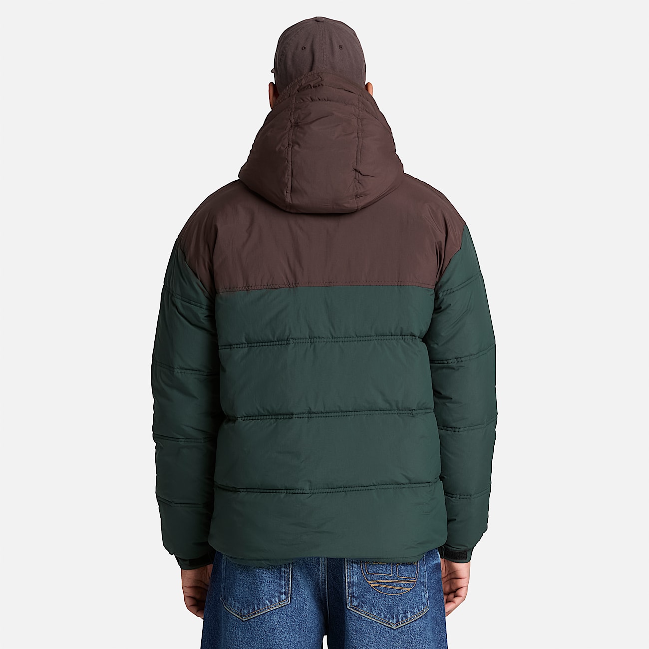 Mens Water Repellent Puffer Jacket TBL Dark GreenBrown ALT8