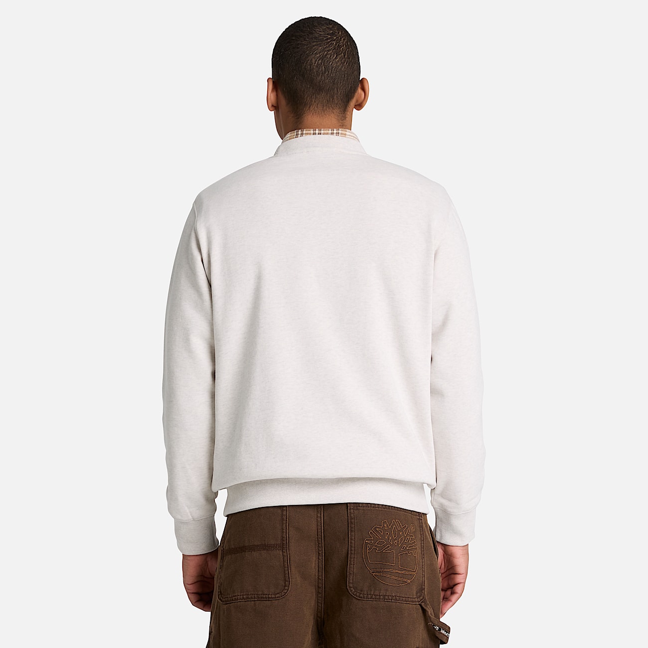 Mens Patchwork Crew Sweatshirt TBL Light Oatmeal Heather ALT8