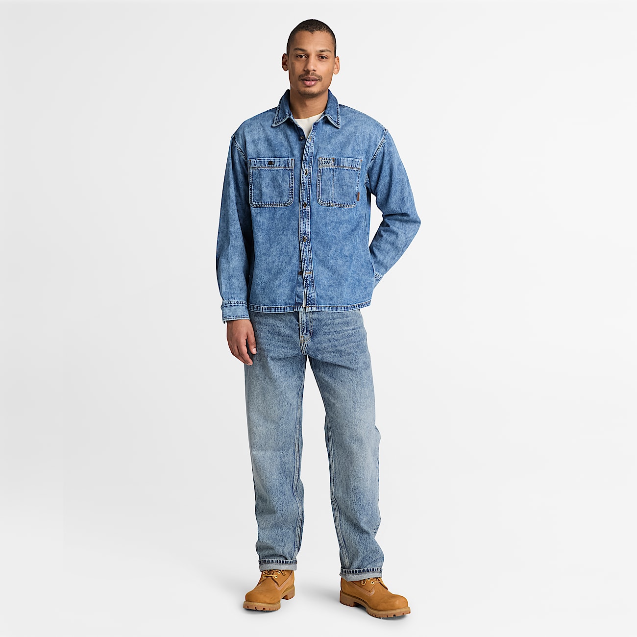 Mens Denim Pocket Shirt TBL Harbor Blue Wash ALT2