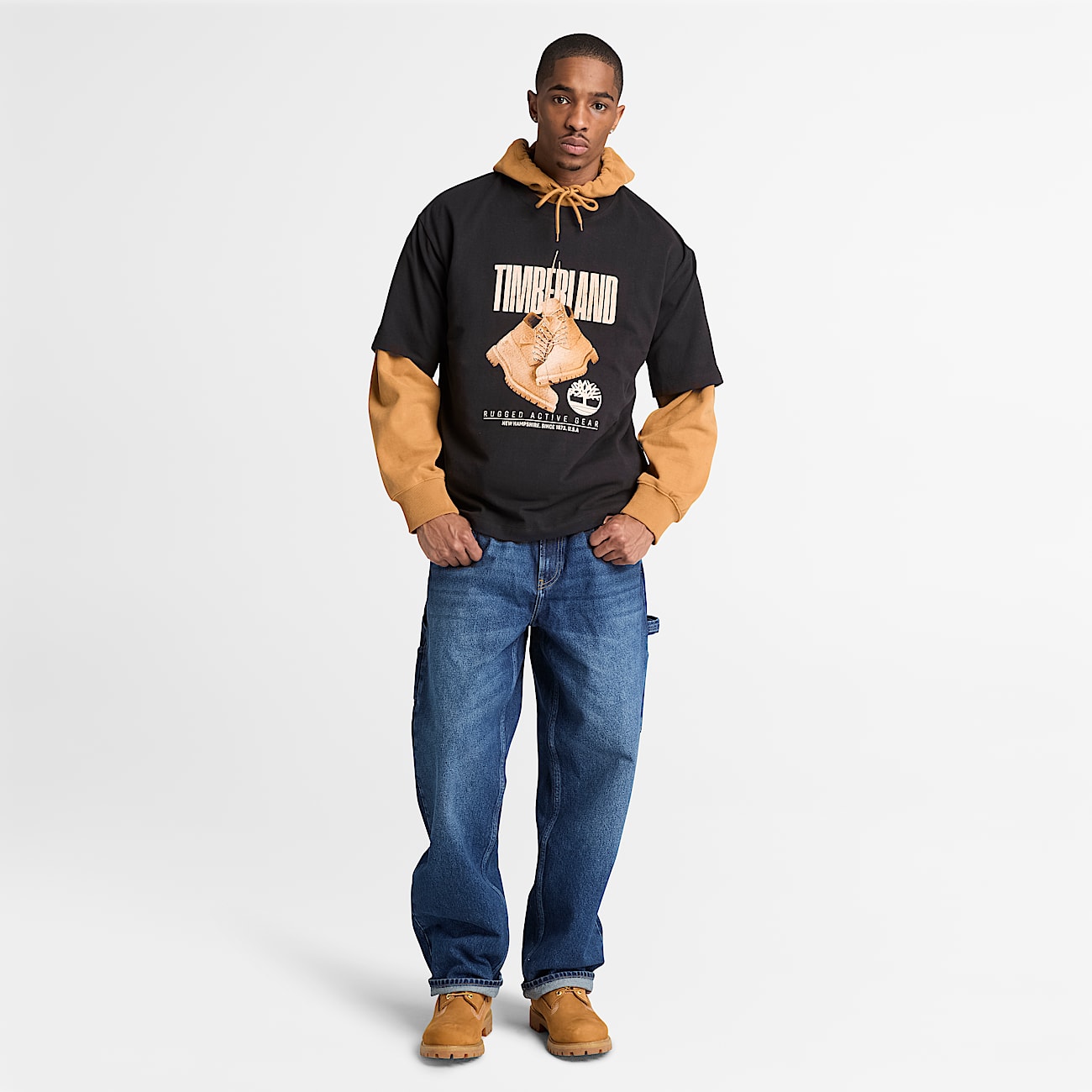 Playera de manga corta Rugged Boot para Hombre TBL Negro ALT2