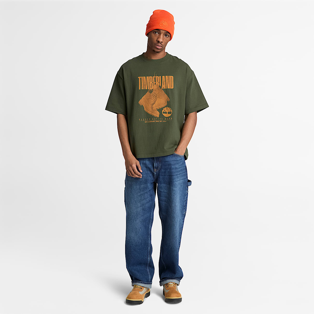 Mens Rugged Boot ShortSleeve TShirt TBL Dark Green ALT2