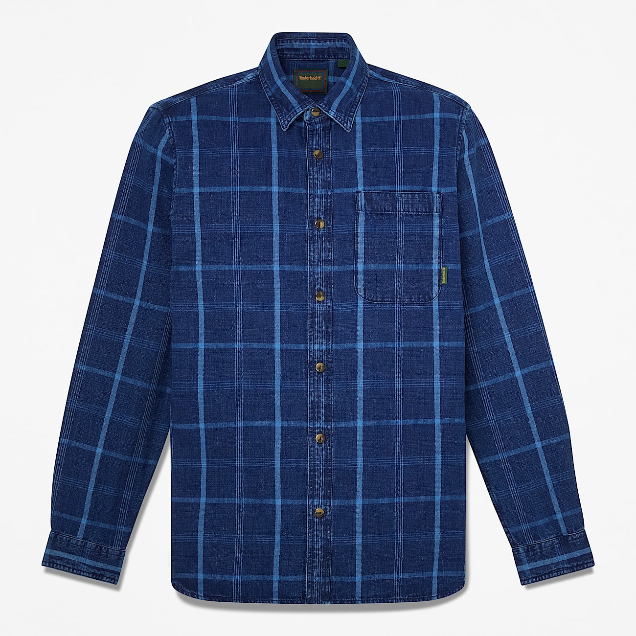 Mens Indigo Check Regular Shirt TBL Mood Indigo HERO