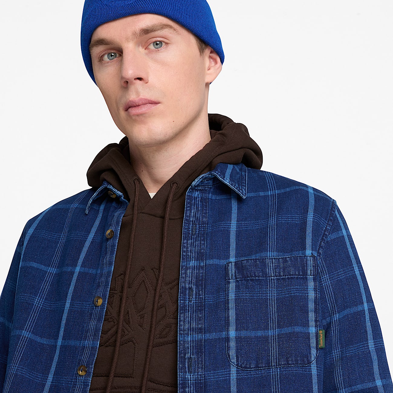 Mens Indigo Check Regular Shirt TBL Mood Indigo ALT3