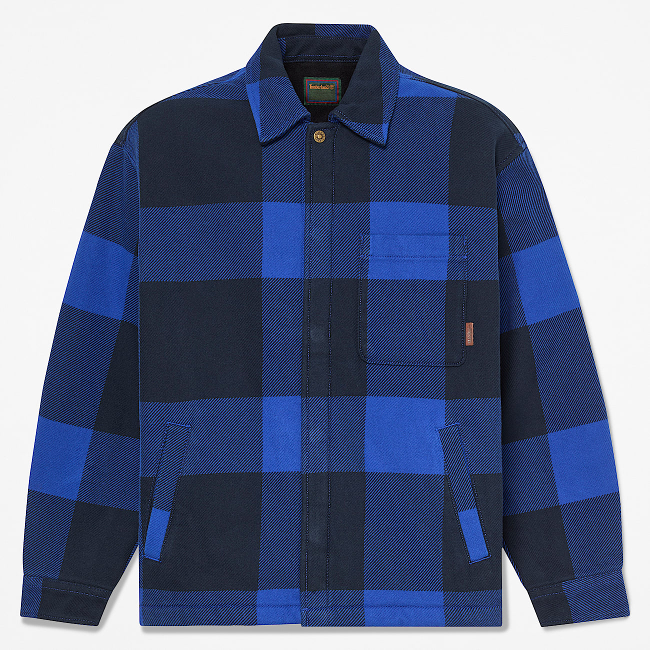 Mens FleeceLined Checkered Overshirt TBL Cobalt Blue HERO