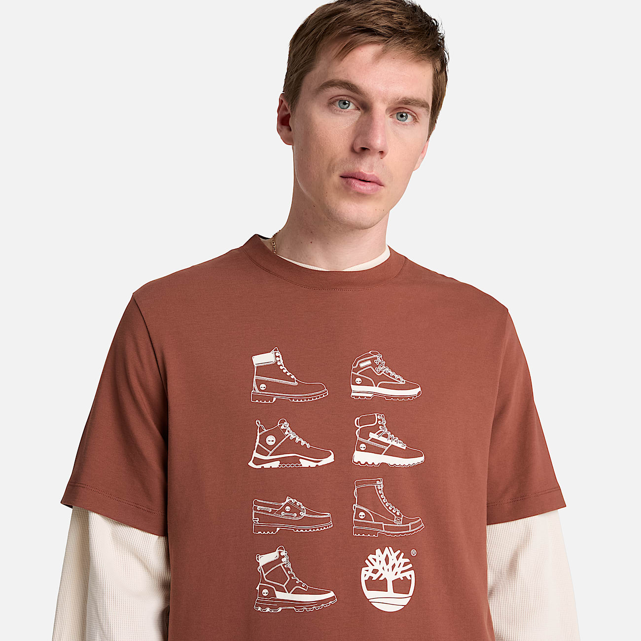 Mens Iconic Footwear ShortSleeve TShirt TBL Brown ALT3