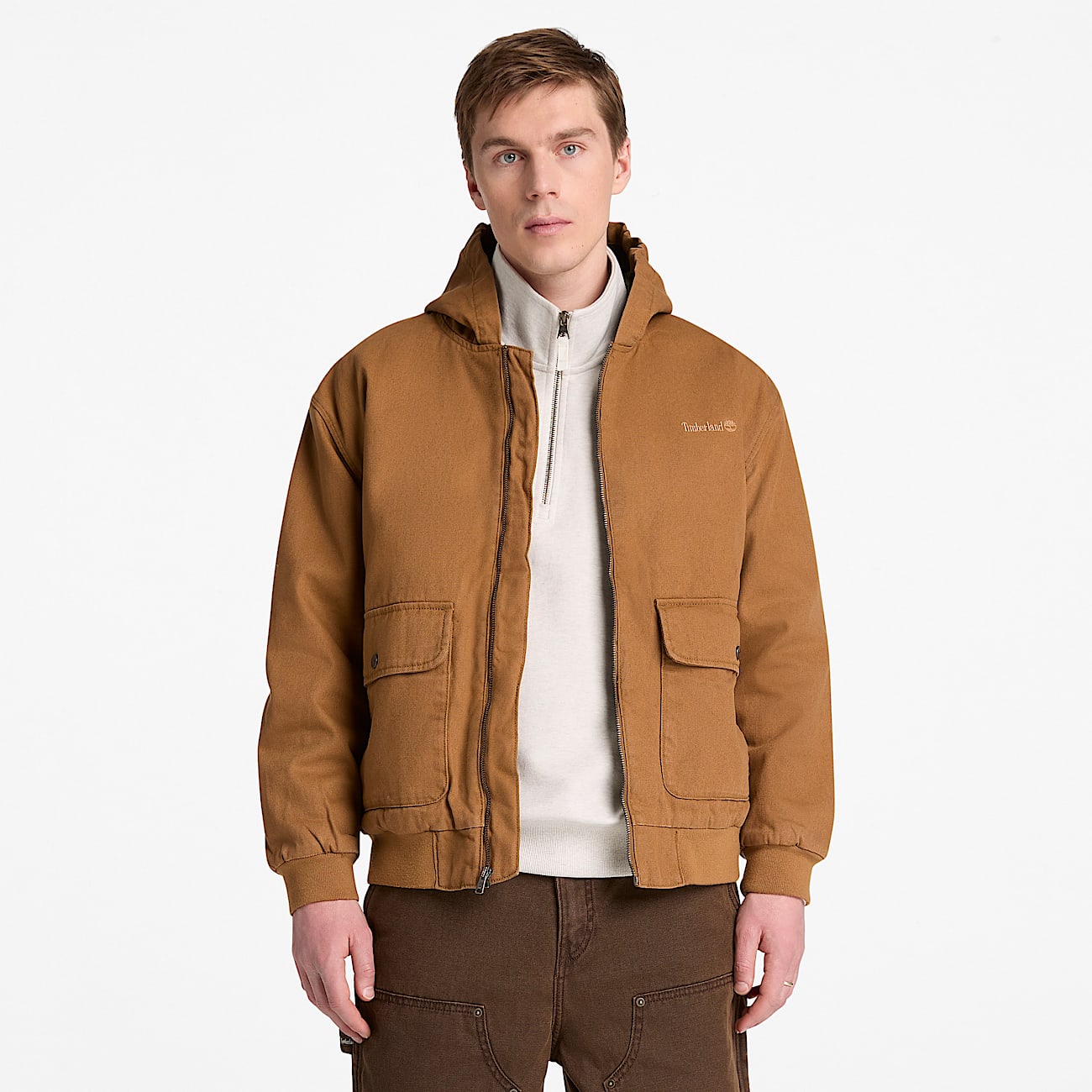 Mens Insulated Canvas Bomber TBL Dark Wheat ALT1