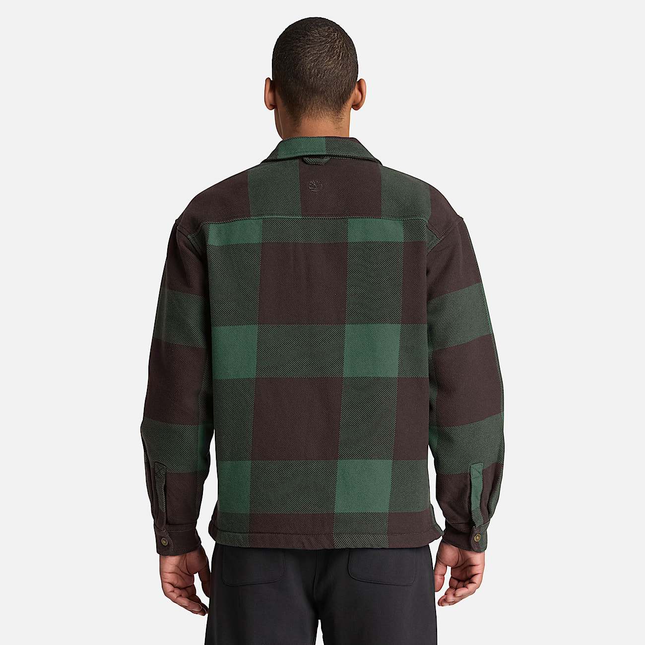 Mens FleeceLined Checkered Overshirt TBL Dark Brown ALT8