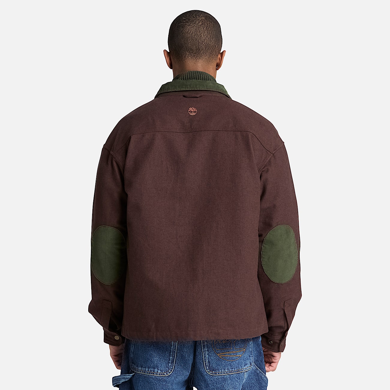 Mens Herringbone Overshirt TBL Chicory Coffee Brown ALT8