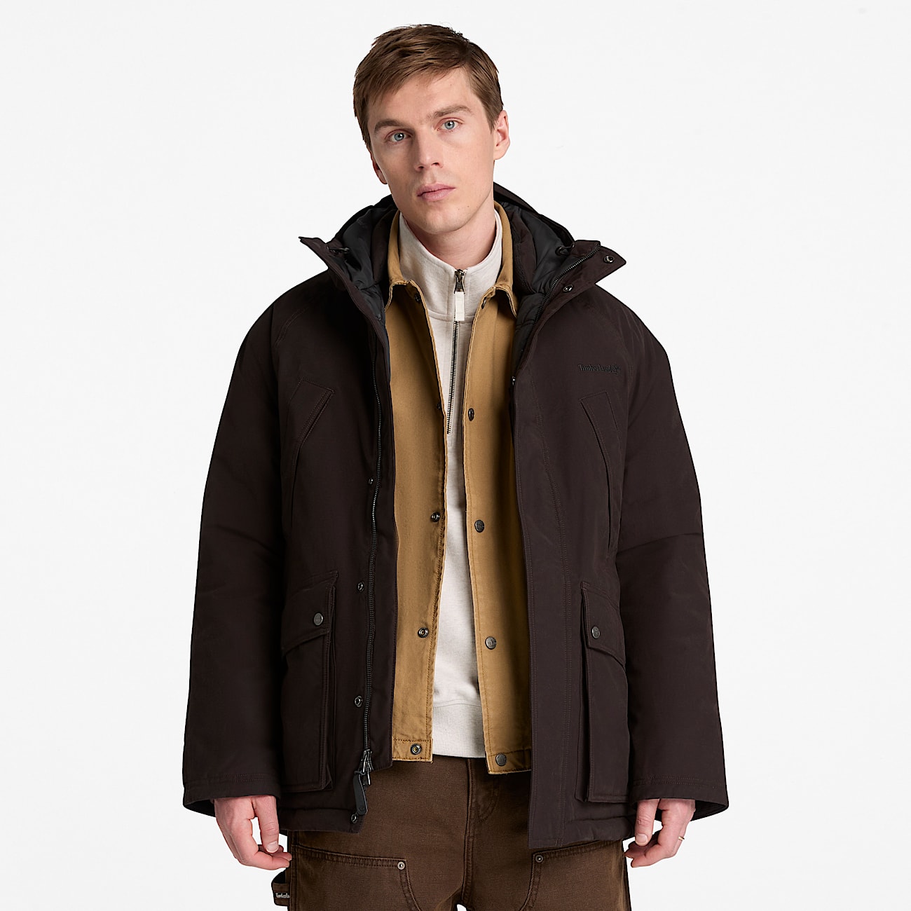 Mens Waterproof Parka TBL Dark Brown ALT1