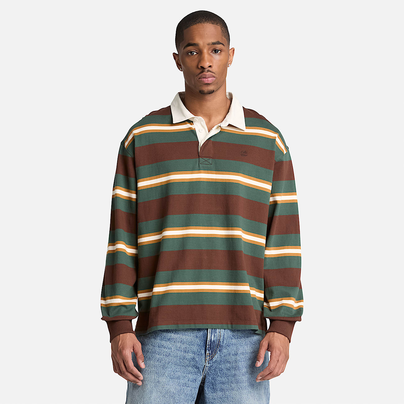Mens LongSleeve Rugby Polo TBL Chicory Coffee Brown ALT1
